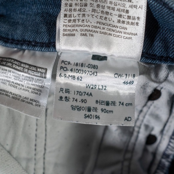 Levis Jeans Mens 29x32 Blue 511 Slim Fit Premium Big E Stretch Dark Wash - Picture 8 of 13